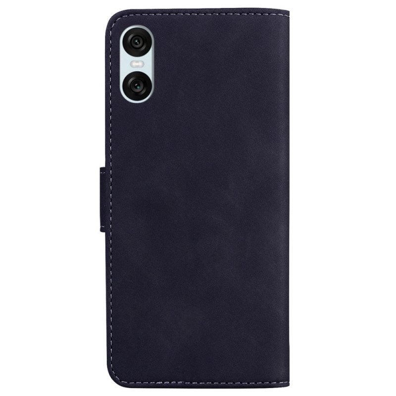 Flip Case Leren Sony Xperia 10 Vi Ledereffect