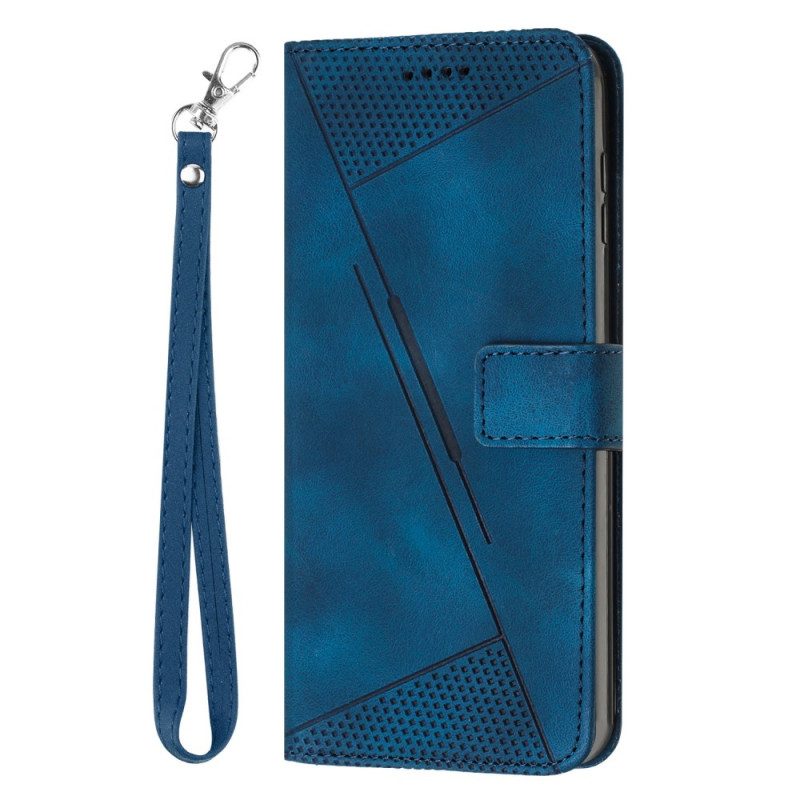 Flip Case Leren Sony Xperia 10 Vi Riemdriehoek