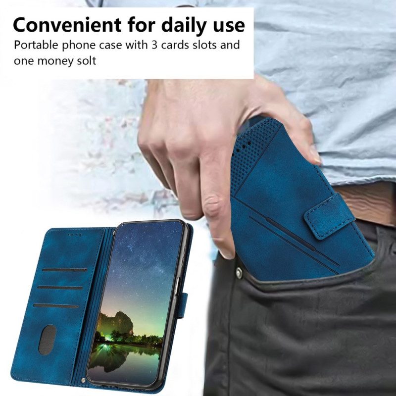 Flip Case Leren Sony Xperia 10 Vi Riemdriehoek