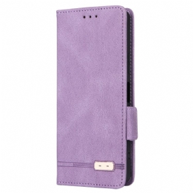 Flip Case Leren Sony Xperia 10 Vi Suède-effect In Retrostijl