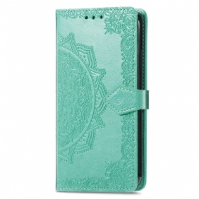 Folio-hoesje Sony Xperia 10 Vi Telefoonhoesje Barok Mandala Met Bandje