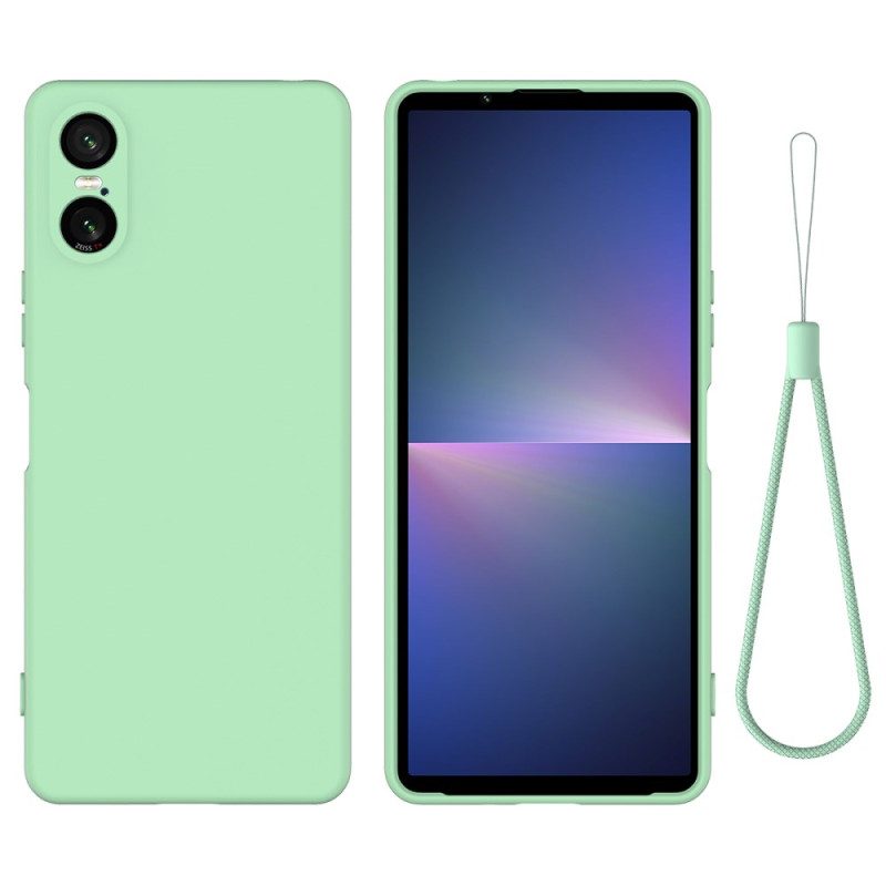 Hoesje Sony Xperia 10 Vi Vloeibare Siliconen Band Bescherming Hoesje