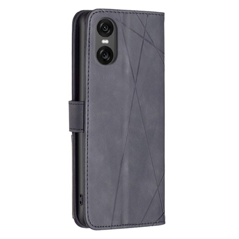 Leren Hoesje Sony Xperia 10 Vi Binfen Kleur Geometrisch Patroon Bescherming Hoesje