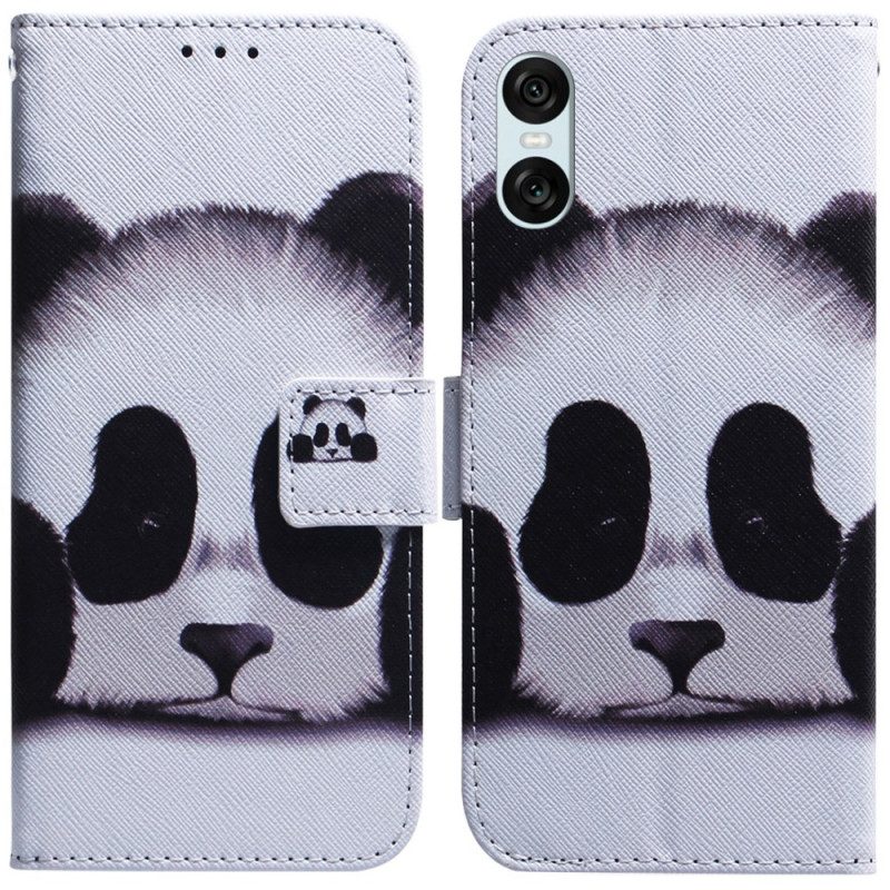 Leren Hoesje Sony Xperia 10 Vi Panda Bescherming Hoesje