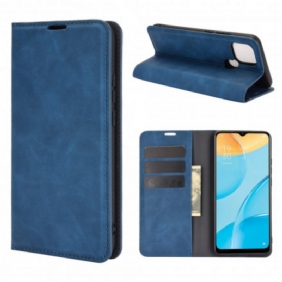 Bescherming Hoesje voor Oppo A15 Folio-hoesje Zijdezacht Leereffect