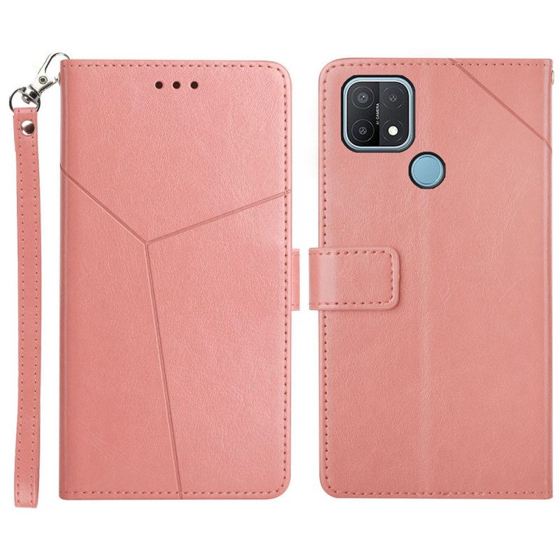 Folio-hoesje voor Oppo A15 Stijl Leer Geo Y Design