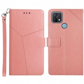 Folio-hoesje voor Oppo A15 Stijl Leer Geo Y Design