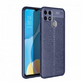 Hoesje voor Oppo A15 Ledereffect Litchi Dubbele Lijn