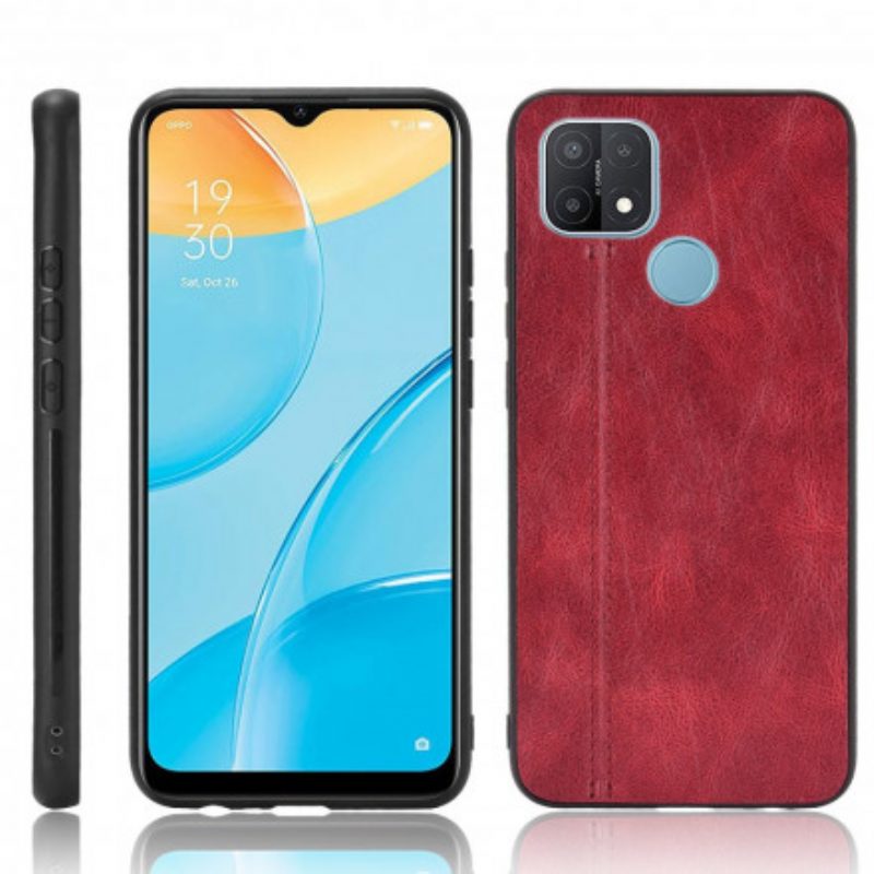 Telefoonhoesje voor Oppo A15 Couture-leereffect