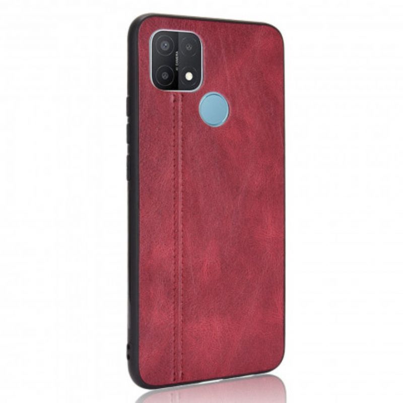 Telefoonhoesje voor Oppo A15 Couture-leereffect