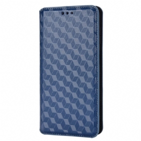 Bescherming Hoesje voor Samsung Galaxy M23 5G Folio-hoesje 3d Kubus Leereffect