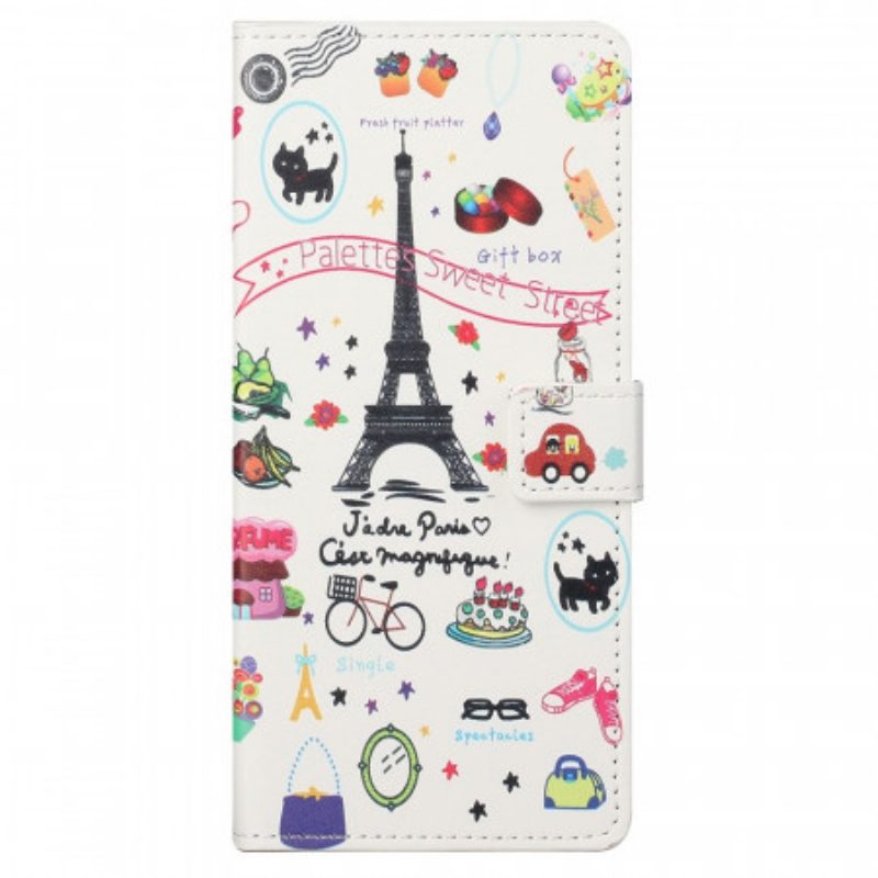 Flip Case voor Samsung Galaxy M23 5G Ik Hou Van Parijs