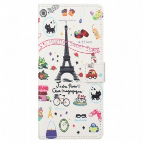 Flip Case voor Samsung Galaxy M23 5G Ik Hou Van Parijs