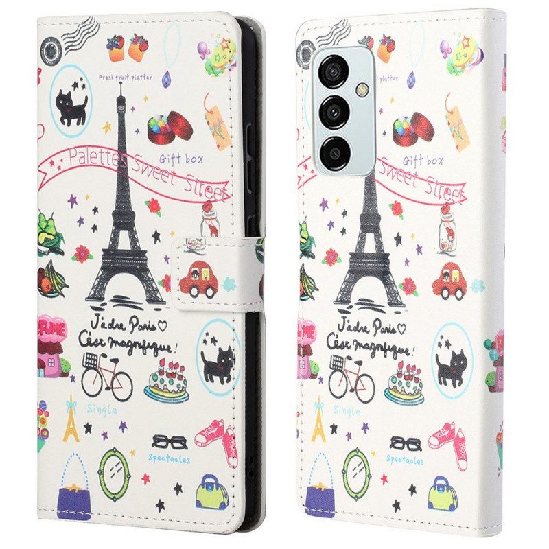 Flip Case voor Samsung Galaxy M23 5G Ik Hou Van Parijs