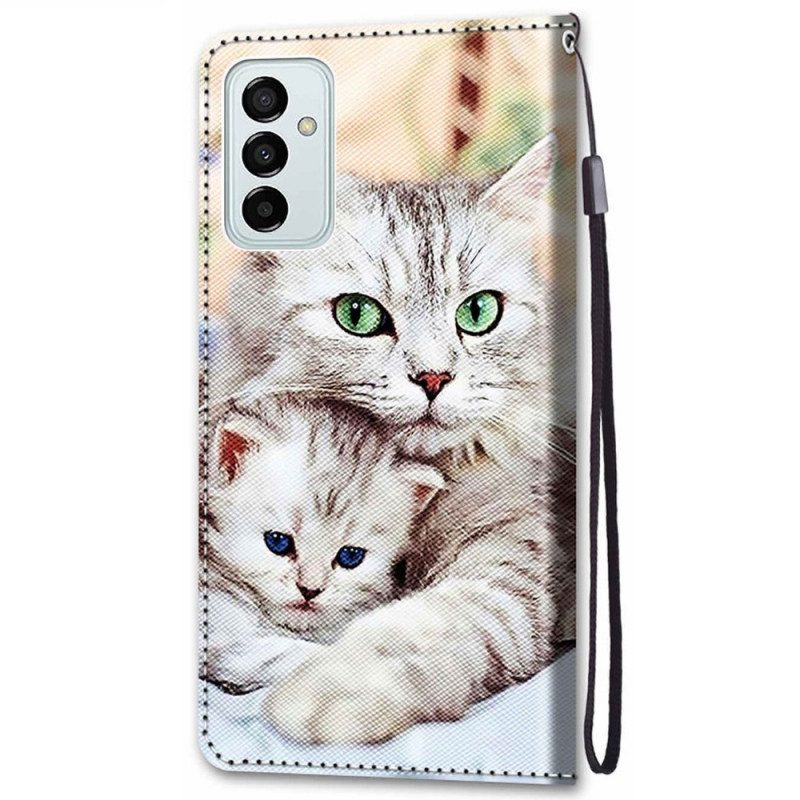 Flip Case voor Samsung Galaxy M23 5G Katten Familie