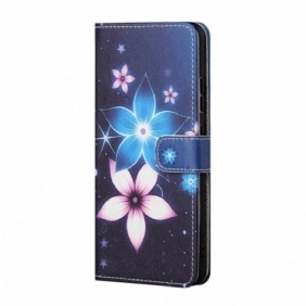 Flip Case voor Samsung Galaxy M23 5G Maan Bloemen