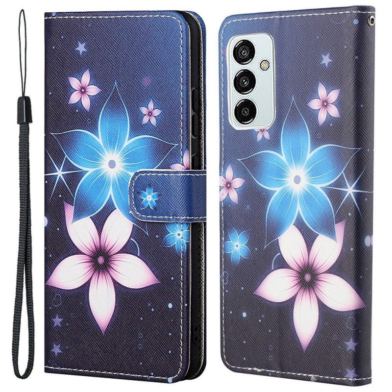 Flip Case voor Samsung Galaxy M23 5G Maan Bloemen