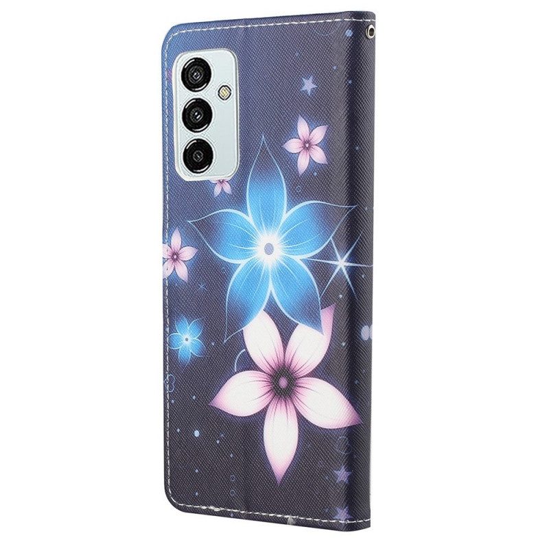 Flip Case voor Samsung Galaxy M23 5G Maan Bloemen