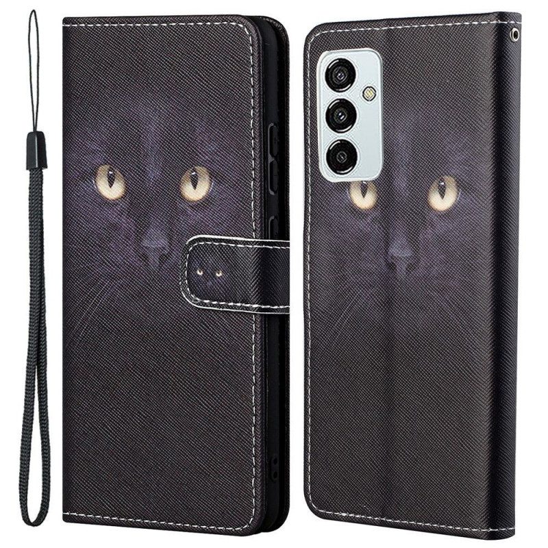 Flip Case voor Samsung Galaxy M23 5G Met Ketting String Kat