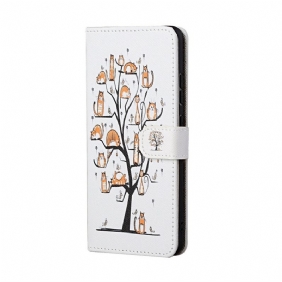 Flip Case voor Samsung Galaxy M23 5G Met Ketting String Katten