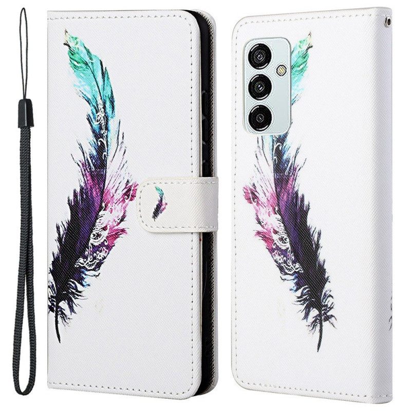 Flip Case voor Samsung Galaxy M23 5G Met Ketting Veer Met Koord