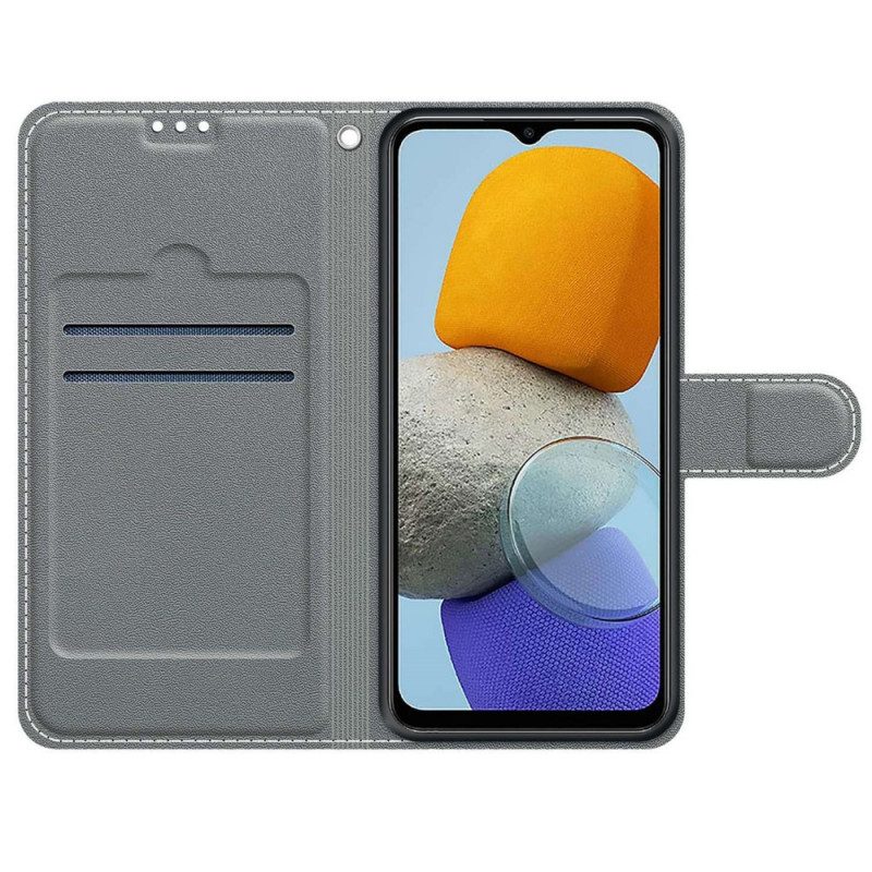 Flip Case voor Samsung Galaxy M23 5G Pailletten Met Bandje