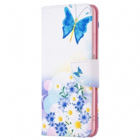 Folio-hoesje voor Samsung Galaxy M23 5G Aquarel Vlinders