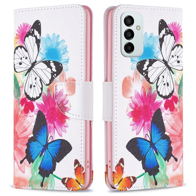 Folio-hoesje voor Samsung Galaxy M23 5G Aquarel Vlinders