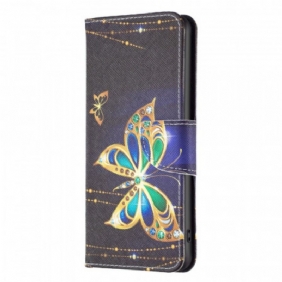 Folio-hoesje voor Samsung Galaxy M23 5G Gouden Vlinder