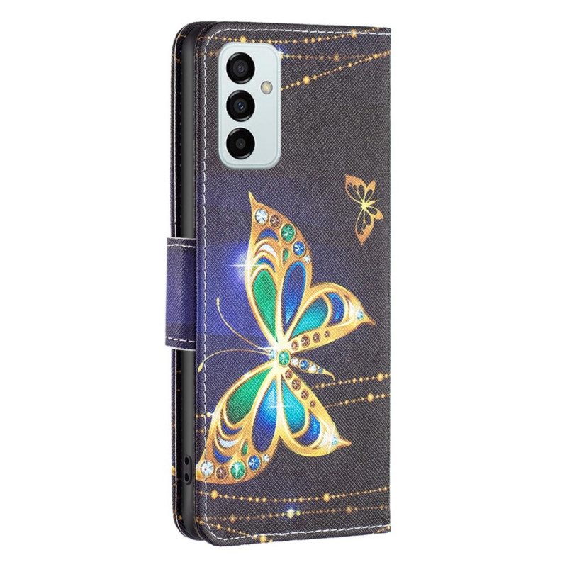 Folio-hoesje voor Samsung Galaxy M23 5G Gouden Vlinder