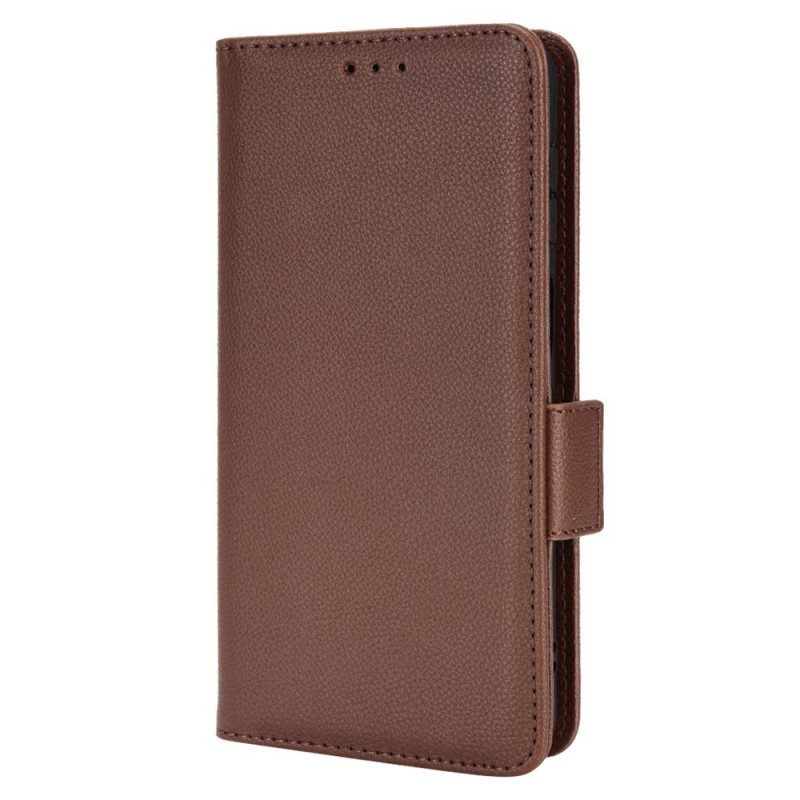 Folio-hoesje voor Samsung Galaxy M23 5G Lychee Lederen Stijl