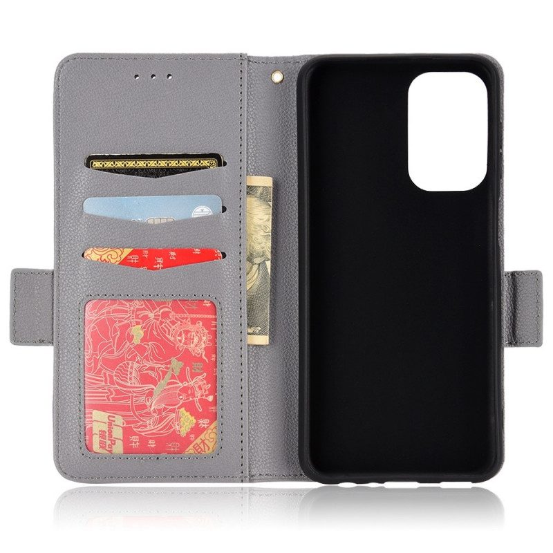 Folio-hoesje voor Samsung Galaxy M23 5G Lychee Lederen Stijl