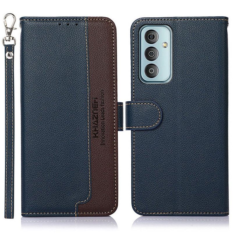 Folio-hoesje voor Samsung Galaxy M23 5G Lychee-stijl Rfid Khazneh