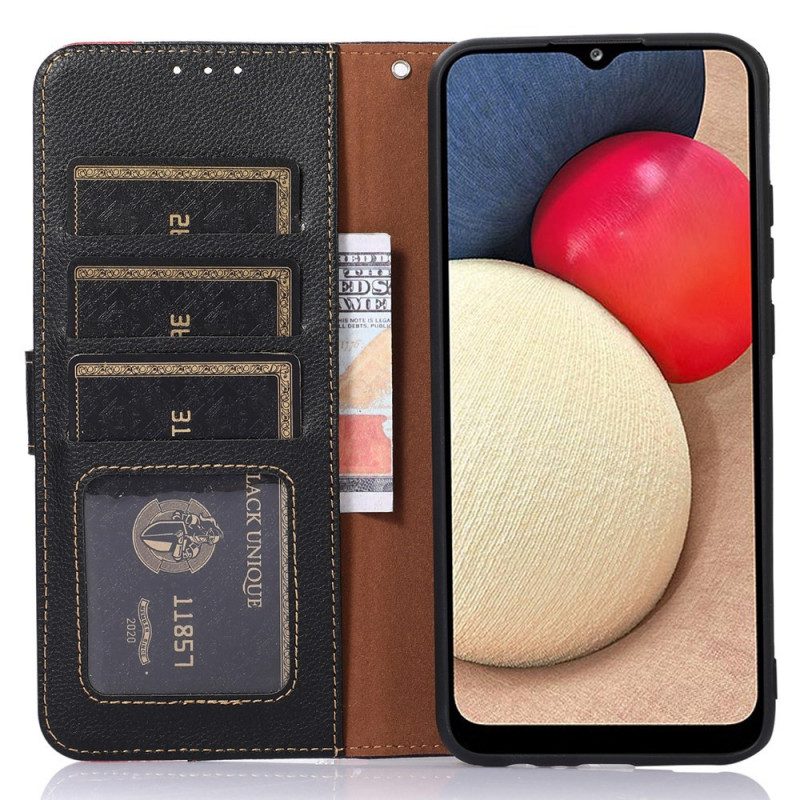 Folio-hoesje voor Samsung Galaxy M23 5G Lychee-stijl Rfid Khazneh