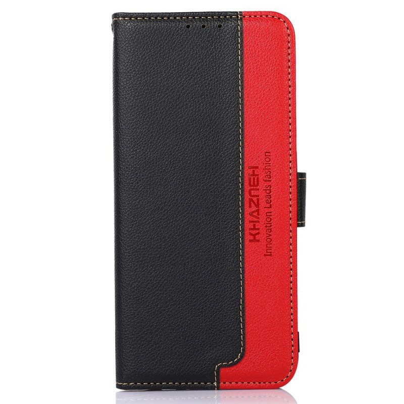 Folio-hoesje voor Samsung Galaxy M23 5G Lychee-stijl Rfid Khazneh