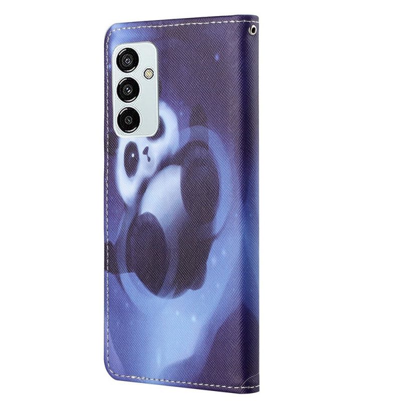 Folio-hoesje voor Samsung Galaxy M23 5G Met Ketting Strakke Panda