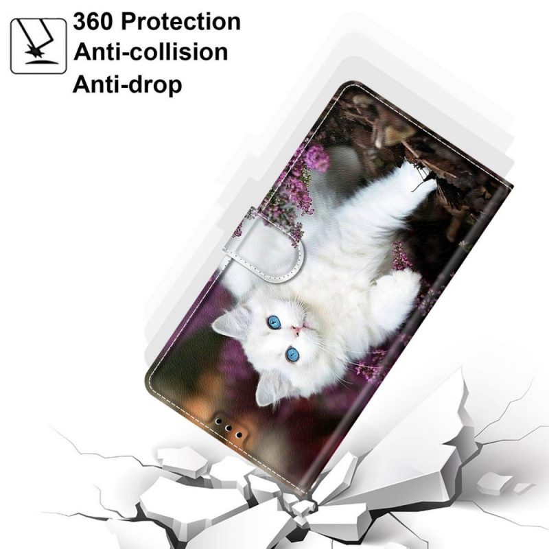 Folio-hoesje voor Samsung Galaxy M23 5G Met Ketting String Cat Fan