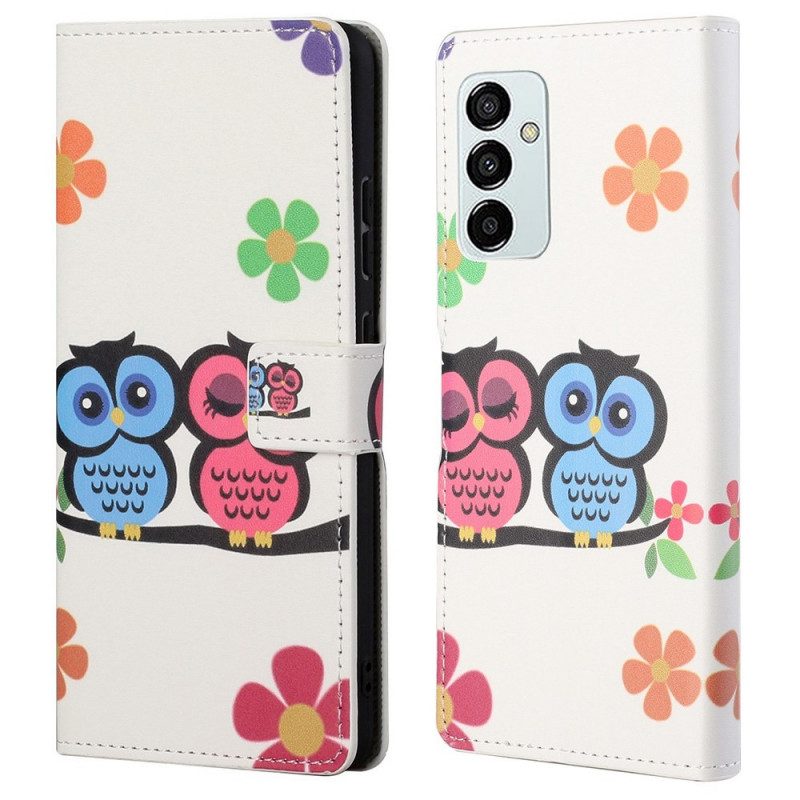 Folio-hoesje voor Samsung Galaxy M23 5G Paar Uilen