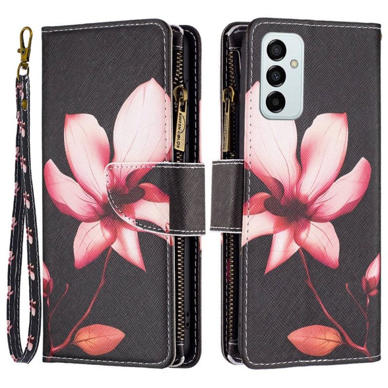 Folio-hoesje voor Samsung Galaxy M23 5G Portemonnee En Lanyard Bloem