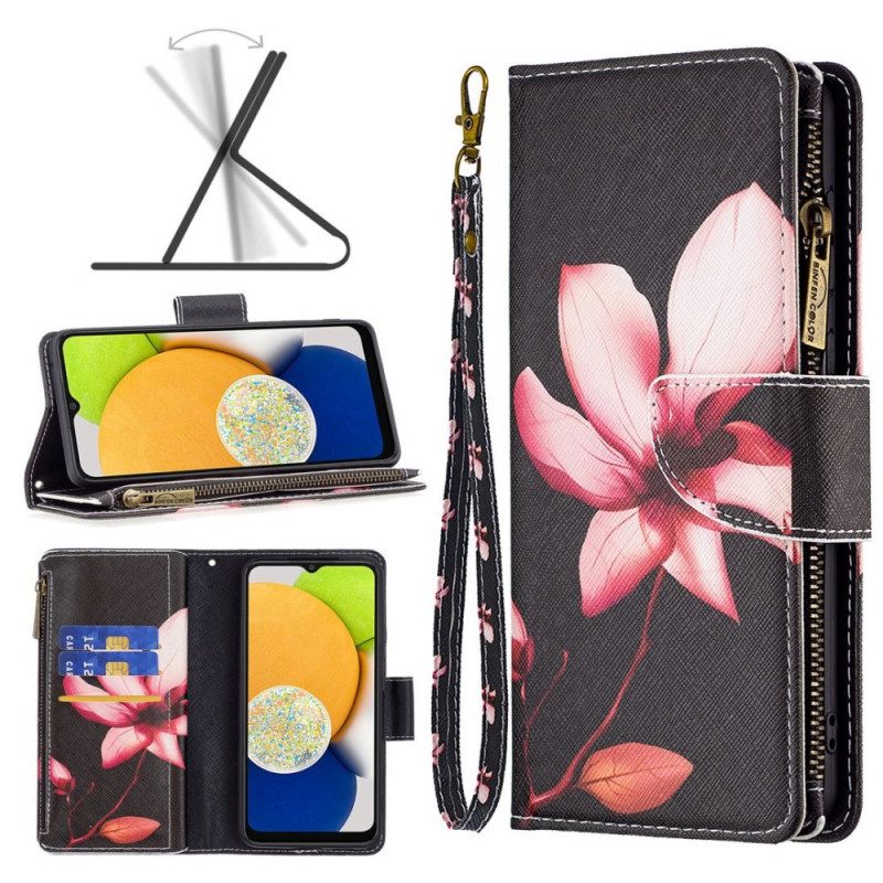 Folio-hoesje voor Samsung Galaxy M23 5G Portemonnee En Lanyard Bloem