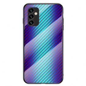 Hoesje voor Samsung Galaxy M23 5G Koolstofvezel Gehard Glas