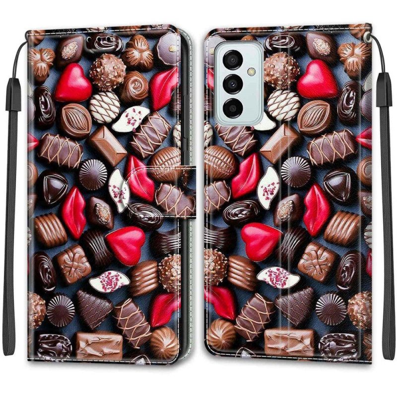 Leren Hoesje voor Samsung Galaxy M23 5G Chocolade