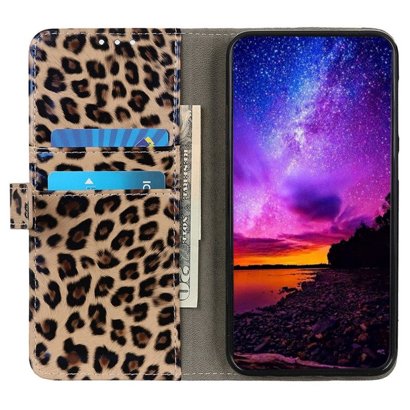 Leren Hoesje voor Samsung Galaxy M23 5G Luipaardhuid-effect