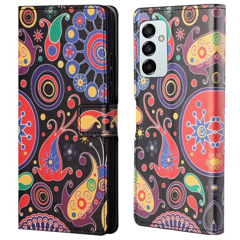 Leren Hoesje voor Samsung Galaxy M23 5G Galaxy Patroon