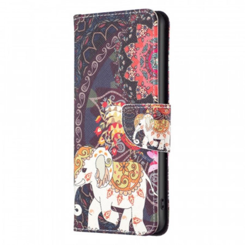 Leren Hoesje voor Samsung Galaxy M23 5G Stammen Olifant