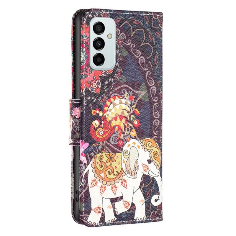 Leren Hoesje voor Samsung Galaxy M23 5G Stammen Olifant