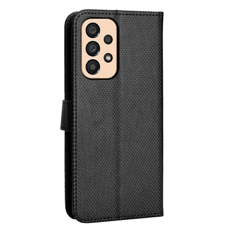 Leren Hoesje voor Samsung Galaxy M23 5G Structuurpatroon Met Riem