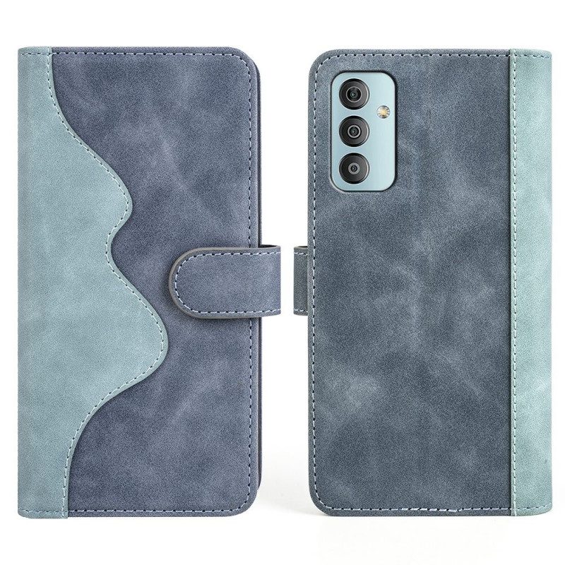 Leren Hoesje voor Samsung Galaxy M23 5G Tweekleurig Kunstleer Art