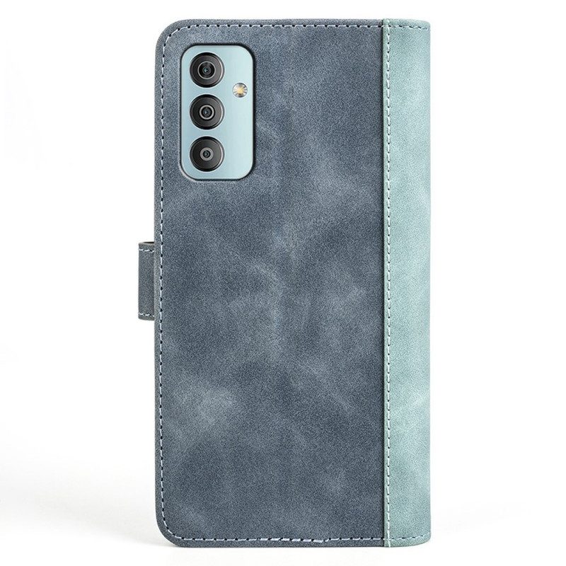 Leren Hoesje voor Samsung Galaxy M23 5G Tweekleurig Kunstleer Art