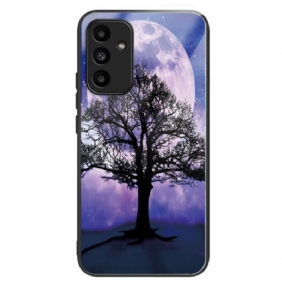 Case Hoesje Samsung Galaxy A15 Telefoonhoesje Boom En Maan Gehard Glas